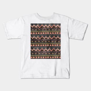 southwest inspired pattern in black Kids T-Shirt